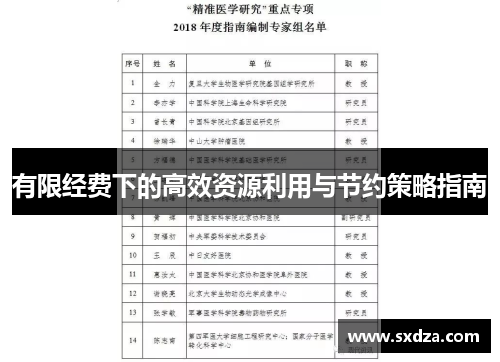 有限经费下的高效资源利用与节约策略指南