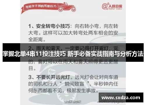 掌握北单4串11投注技巧 新手必备实战指南与分析方法