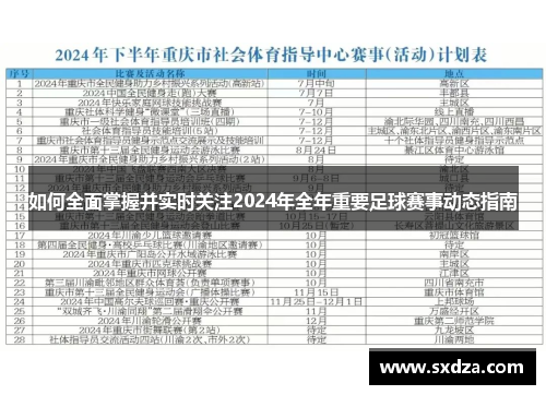 如何全面掌握并实时关注2024年全年重要足球赛事动态指南